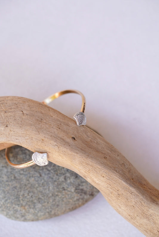 Ethiopian Opal Shell Cuff