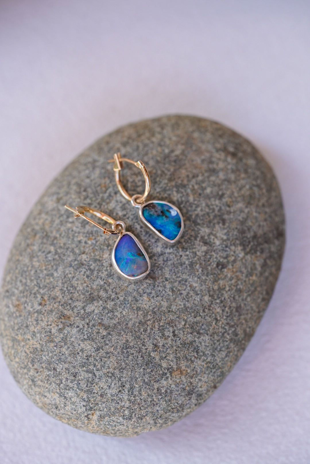 Australian Opal Hoop Earrings