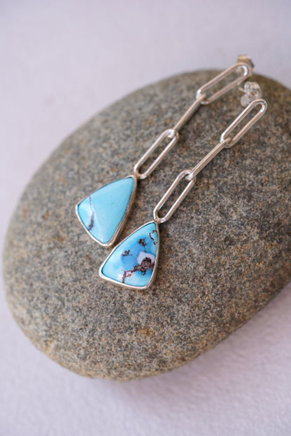 Lavender Turquoise Paperclip Earrings