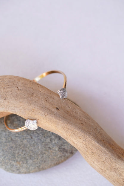 Ethiopian Opal Shell Cuff