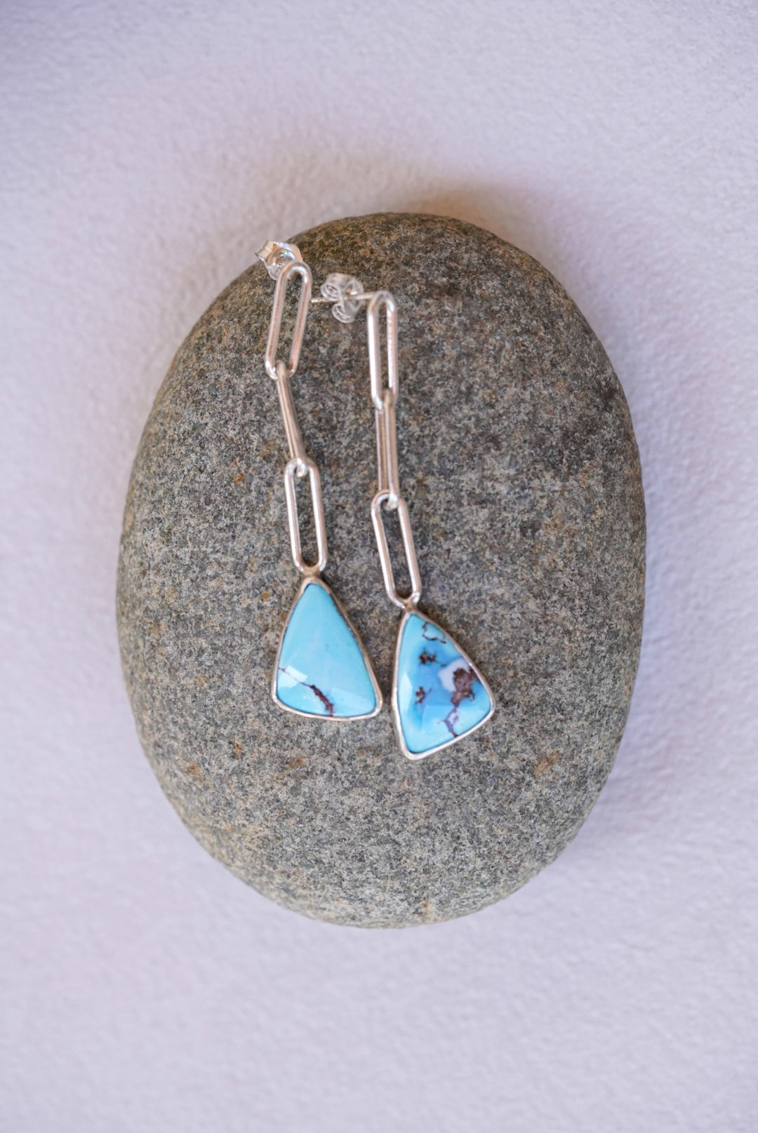 Lavender Turquoise Paperclip Earrings