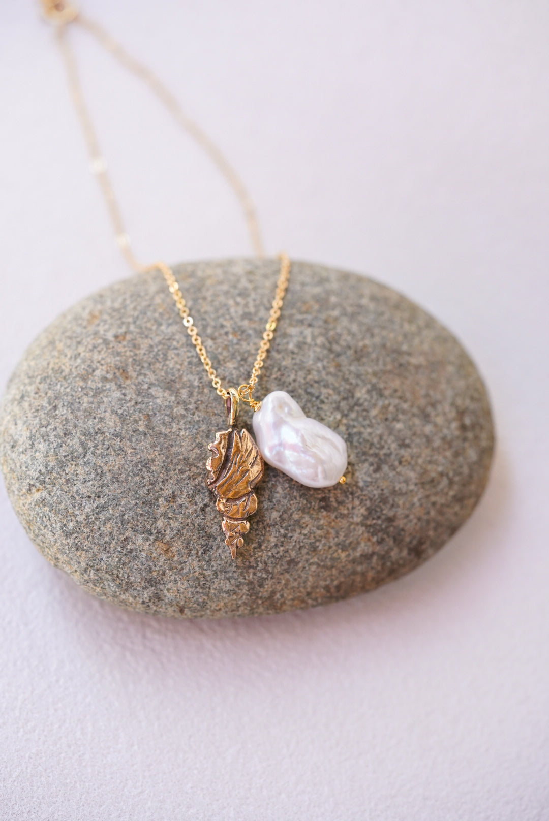 Shell + Keshi Pearl Necklace