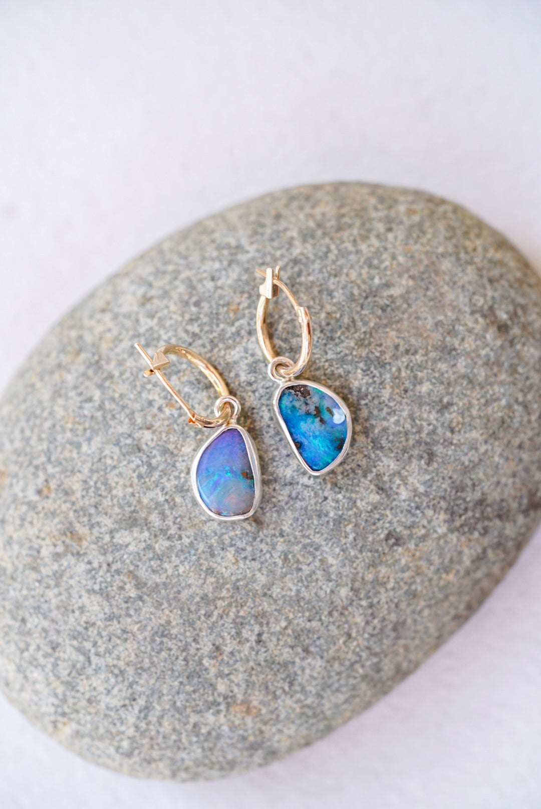 Australian Opal Hoop Earrings