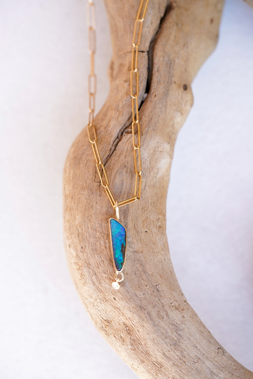 Australian Opal + Diamond Necklace