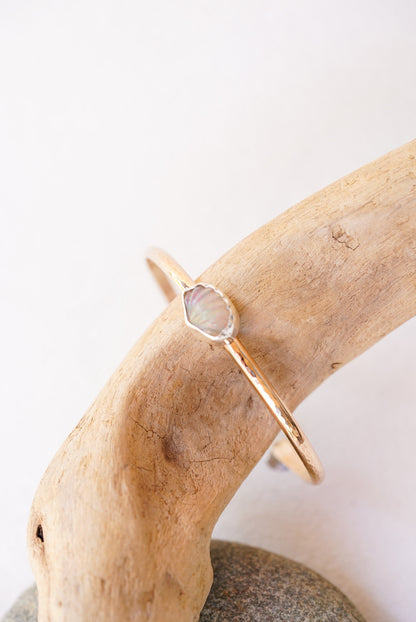 Ethiopian Opal Shell Cuff
