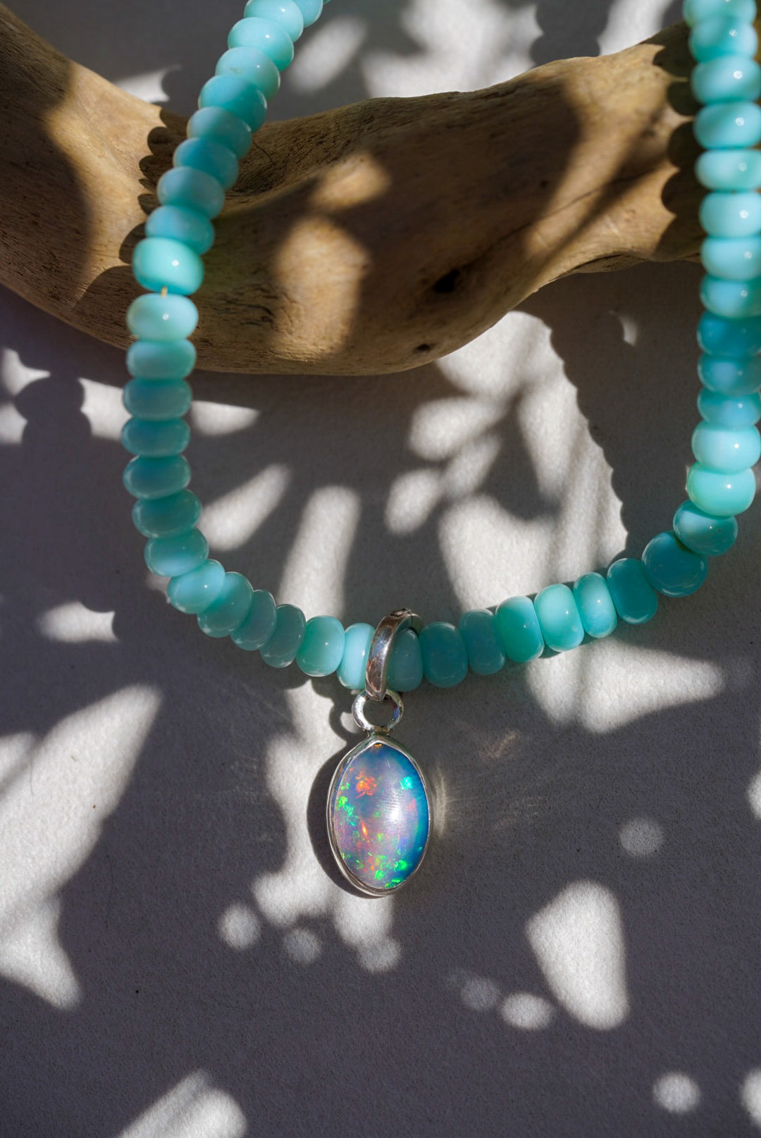 Peruvian Opal + Ethiopian Opal Baroque Pearl Necklace