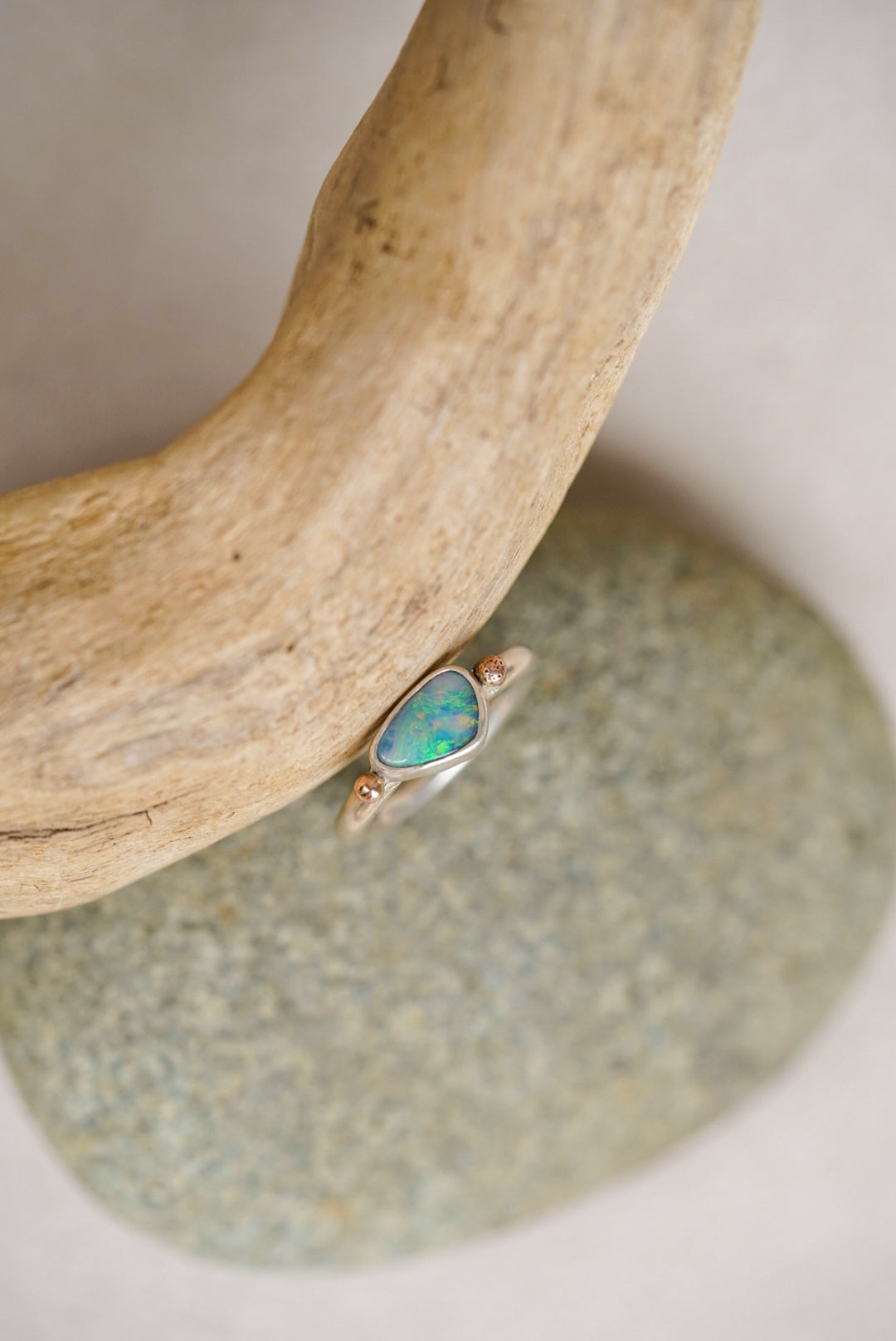 Australian Boulder Opal Ring - Size 6.75