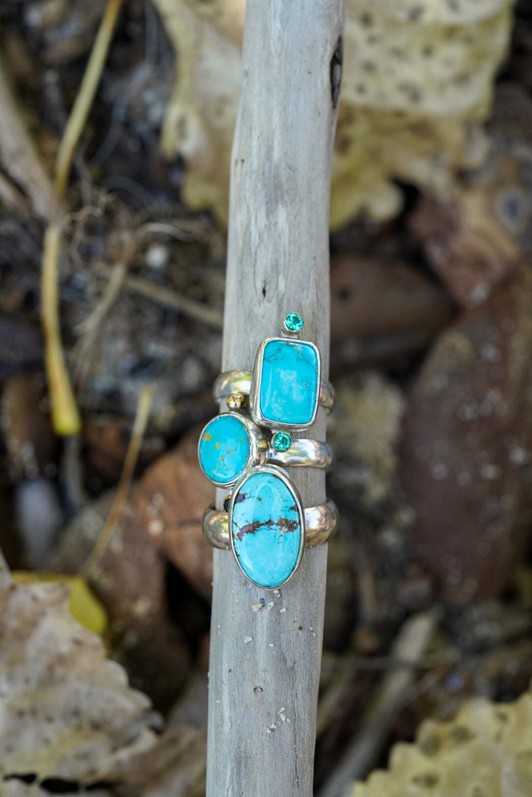 Turquoise + Iolite Ring - Size 7