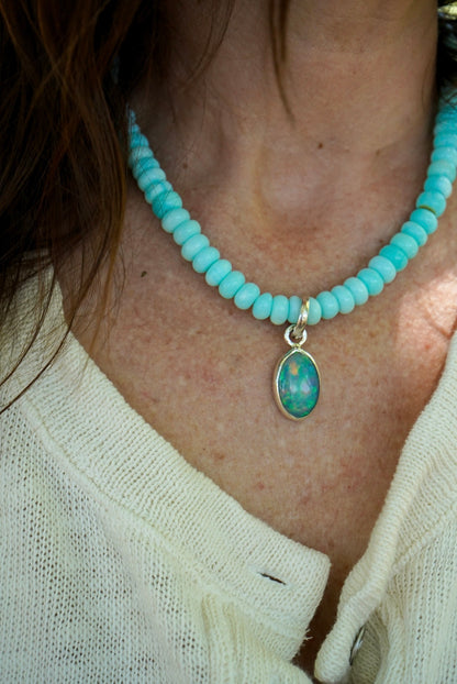 Peruvian Opal + Ethiopian Opal Baroque Pearl Necklace