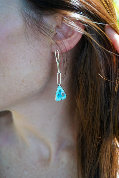 Lavender Turquoise Paperclip Earrings
