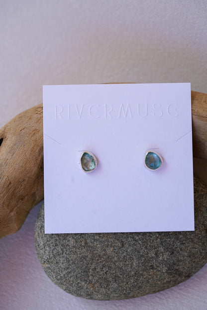 Aquamarine + Turquoise Post Earrings