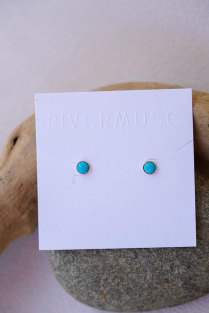 Aquamarine + Turquoise Post Earrings