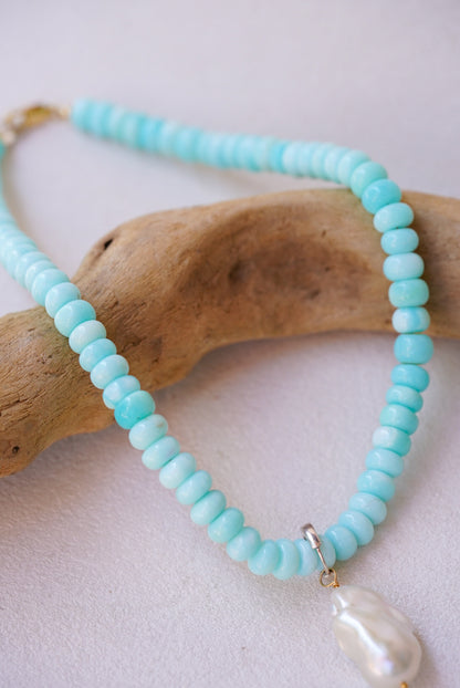 Peruvian Opal + Ethiopian Opal Baroque Pearl Necklace