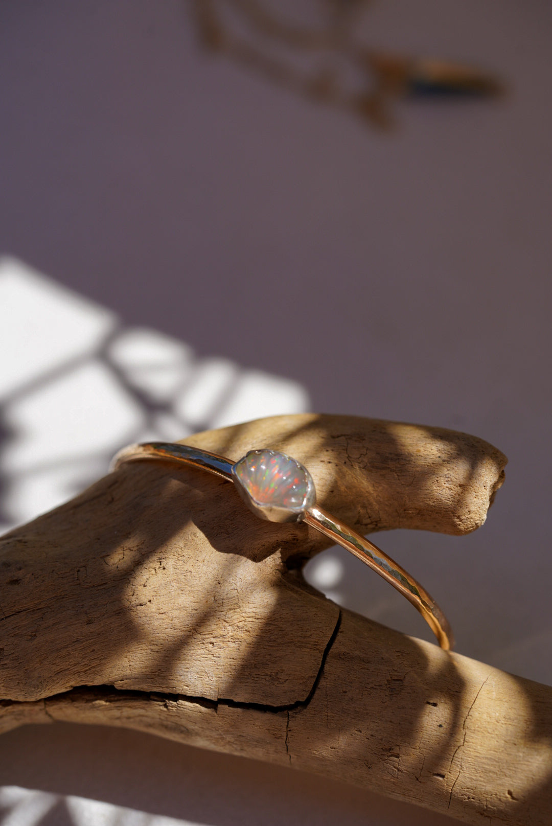 Ethiopian Opal Shell Cuff
