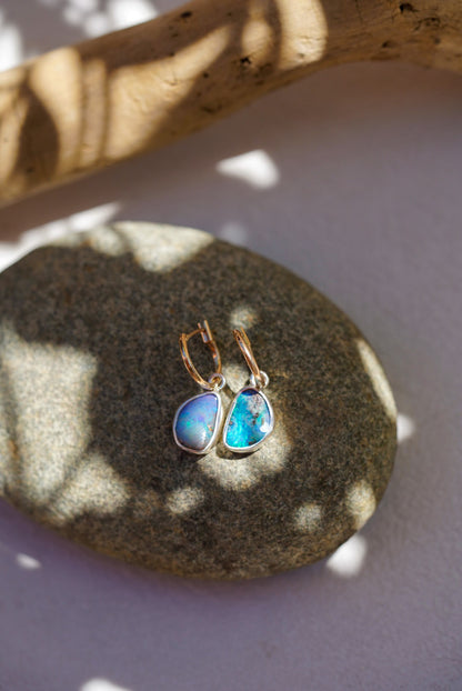 Australian Opal Hoop Earrings