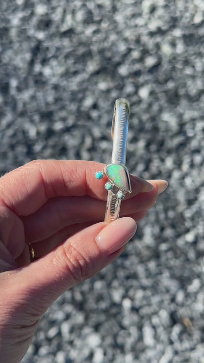 Australian Opal + Turquoise Cuff